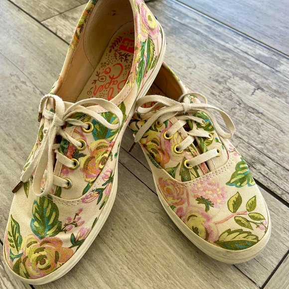 Rifle/Keds Shoes - Rifle Paper Company/KEDS Low Top Lace Up Flowered Sneakers